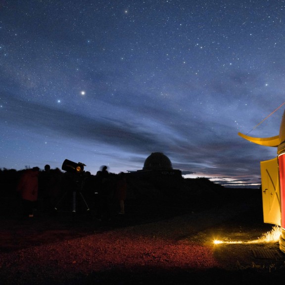 Night Sky shown from Cowans Observatory with door open 